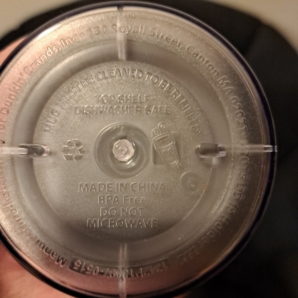 Dunkin Donuts 3 15oz plastic travel mugs, gray, silver, bronze, snowflake design - Picture 2 of 6